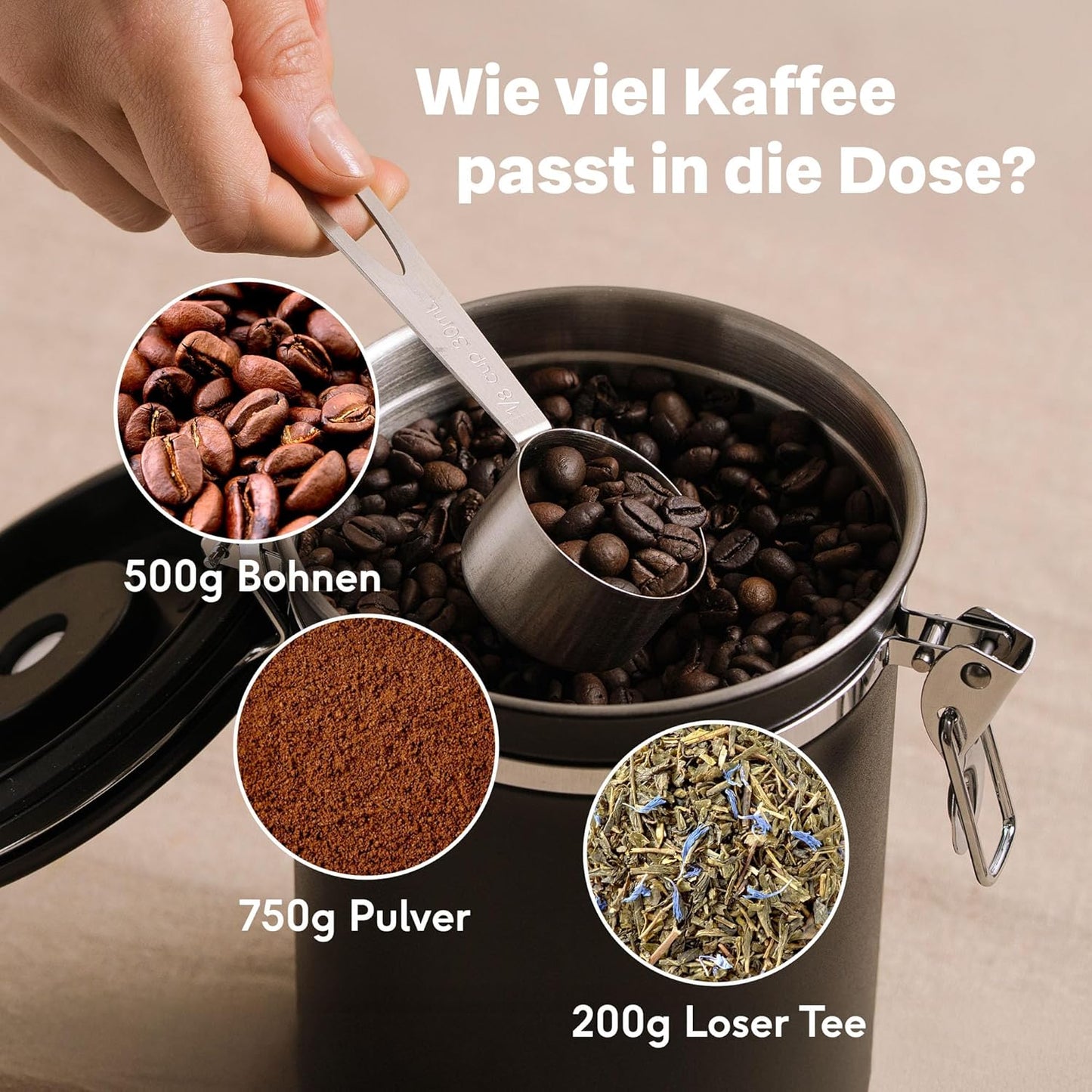 Espressokocher Komplett-Set mit Mühle, Milchaufschäumer und Kaffeedose, Spar-set Espresso Komplett- 4er Set