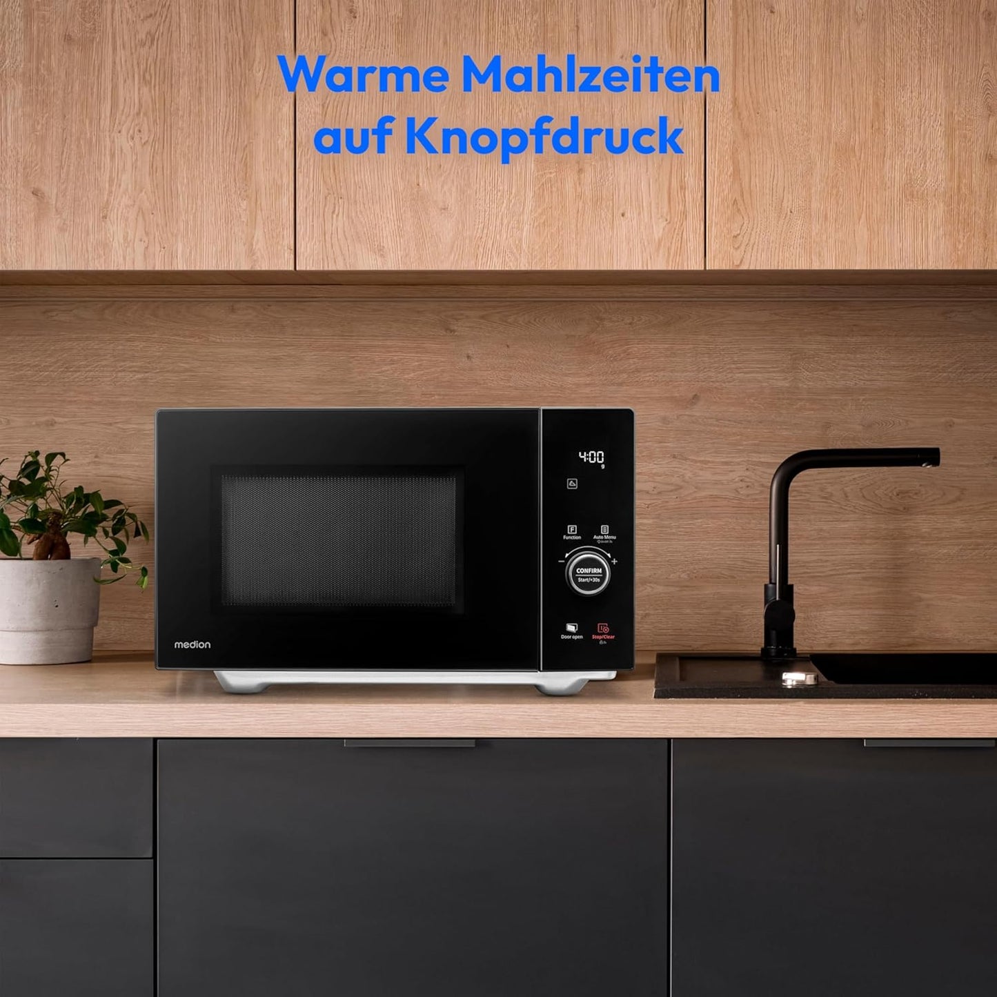 Mikrowelle mit Grill & Heissluft (Modell MD12041), 25 Liter Ober-Unter Grill + Heissluft