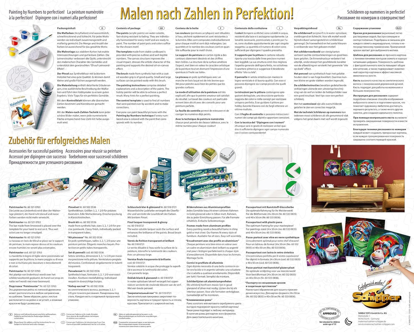 Malen nach Zahlen: Die Drei Affen