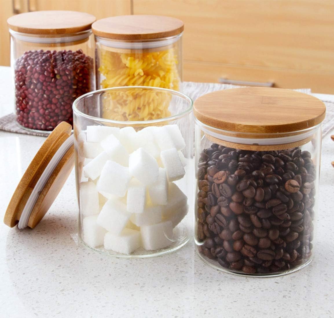 4er-Set Vorratsgläser, Runden Vorratsdosen Glas 750ml(4Pcs)