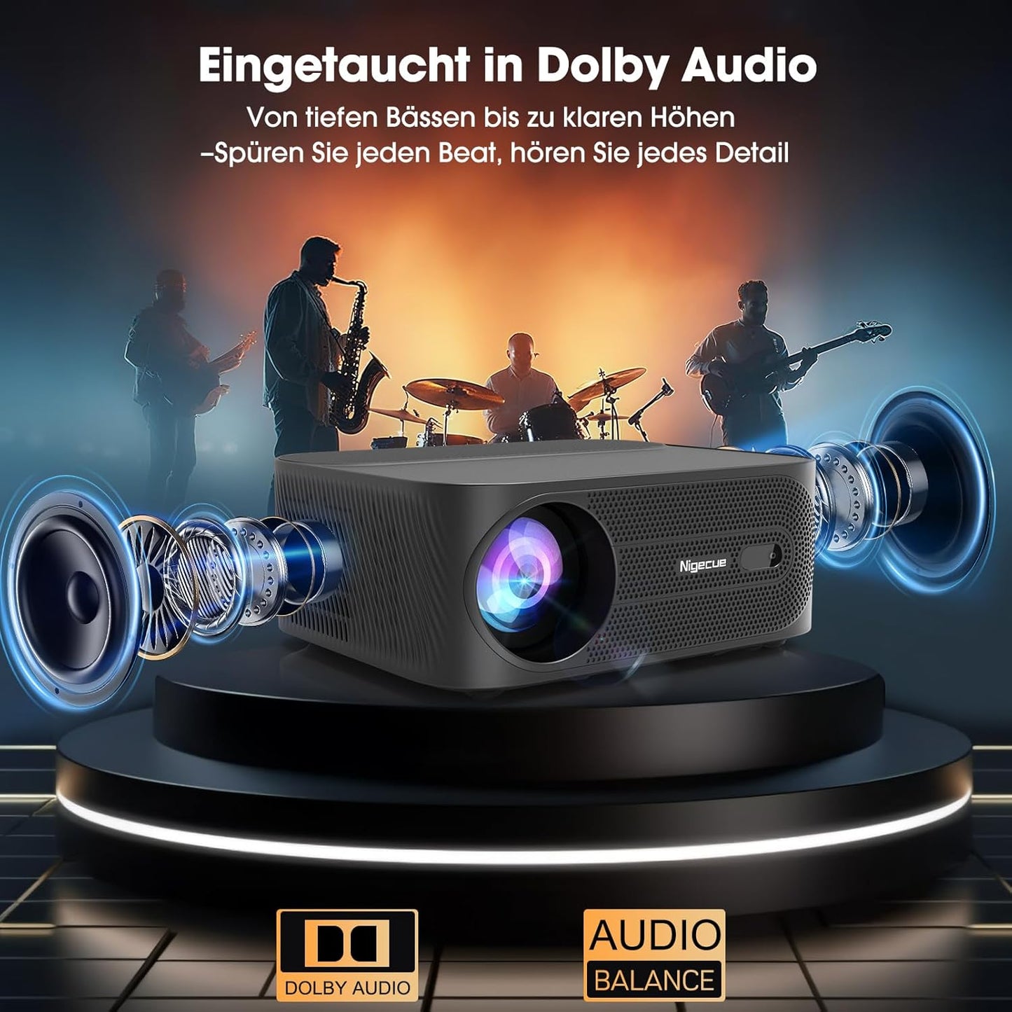 4K Heimkino Beamer YG381 mit Autofokus & Dolby Audio, 1200 ANSI