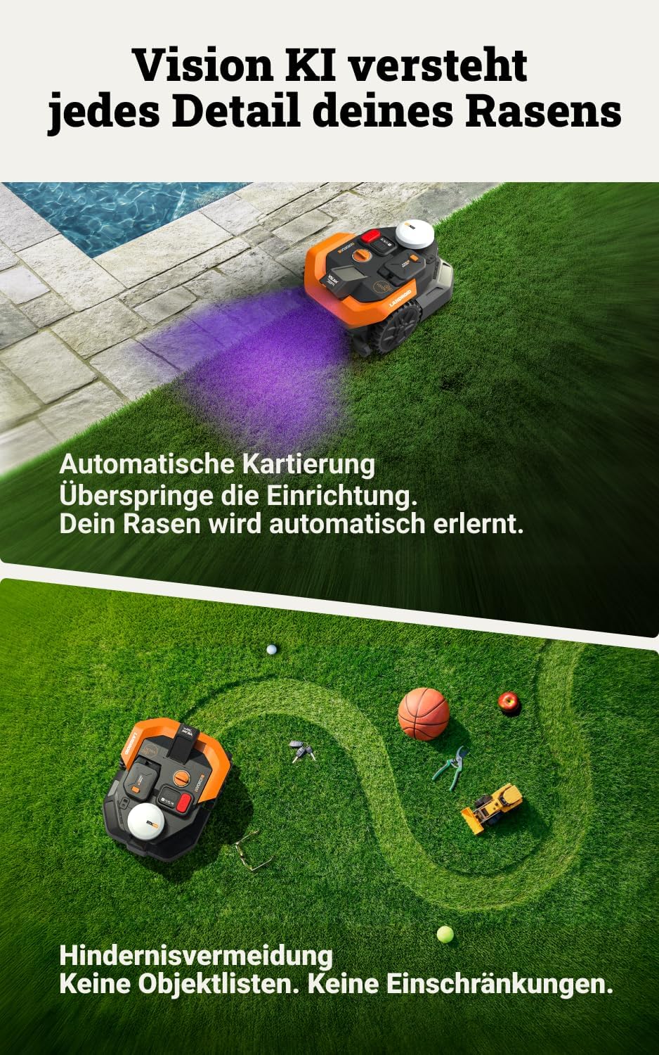 Landroid Vision Mähroboter ohne Begrenzungskabel
