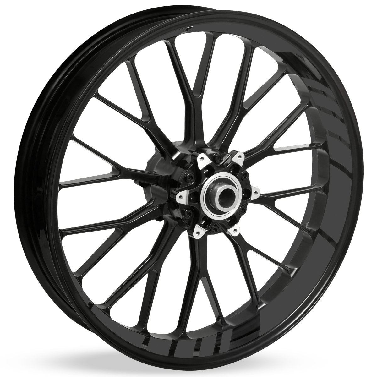 Felgenbettaufkleber im GP Design Set, anthrazit glänzend 1.5 cm
