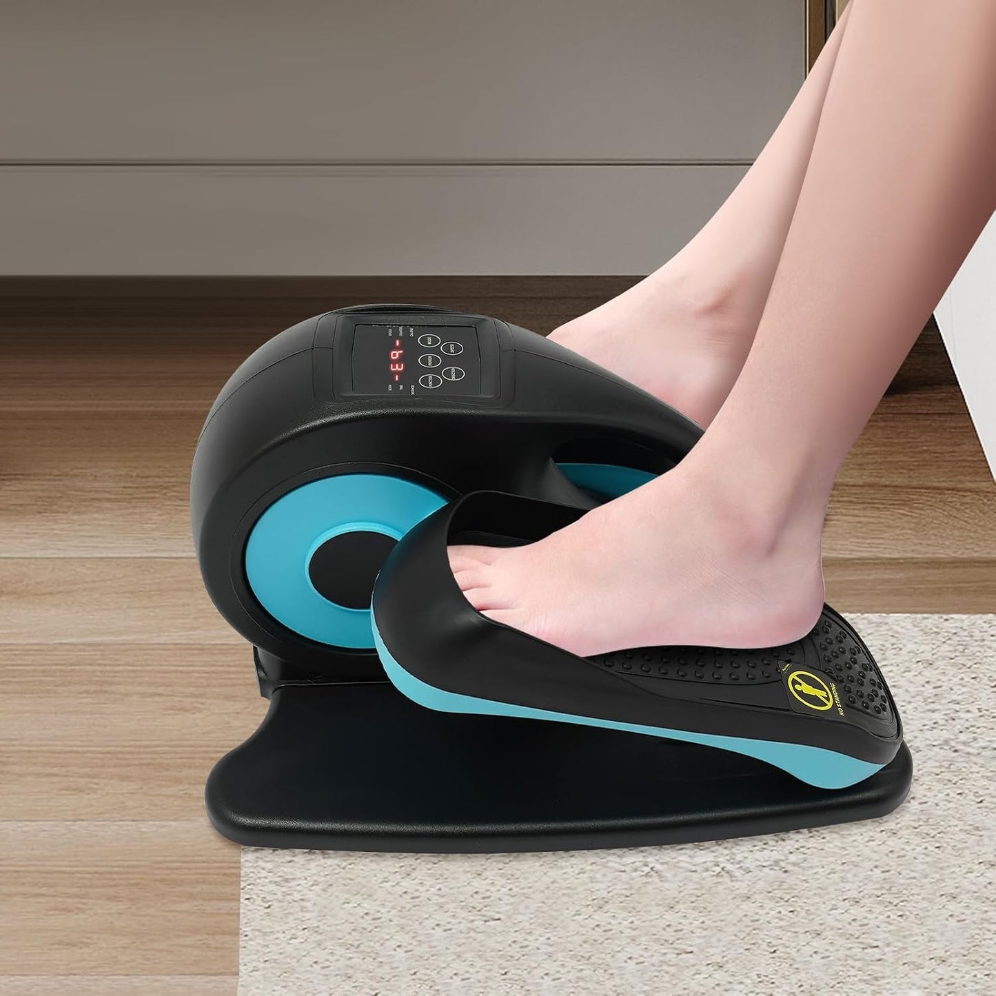 Elliptische Maschine unter dem Schreibtisch, Blau/Orange