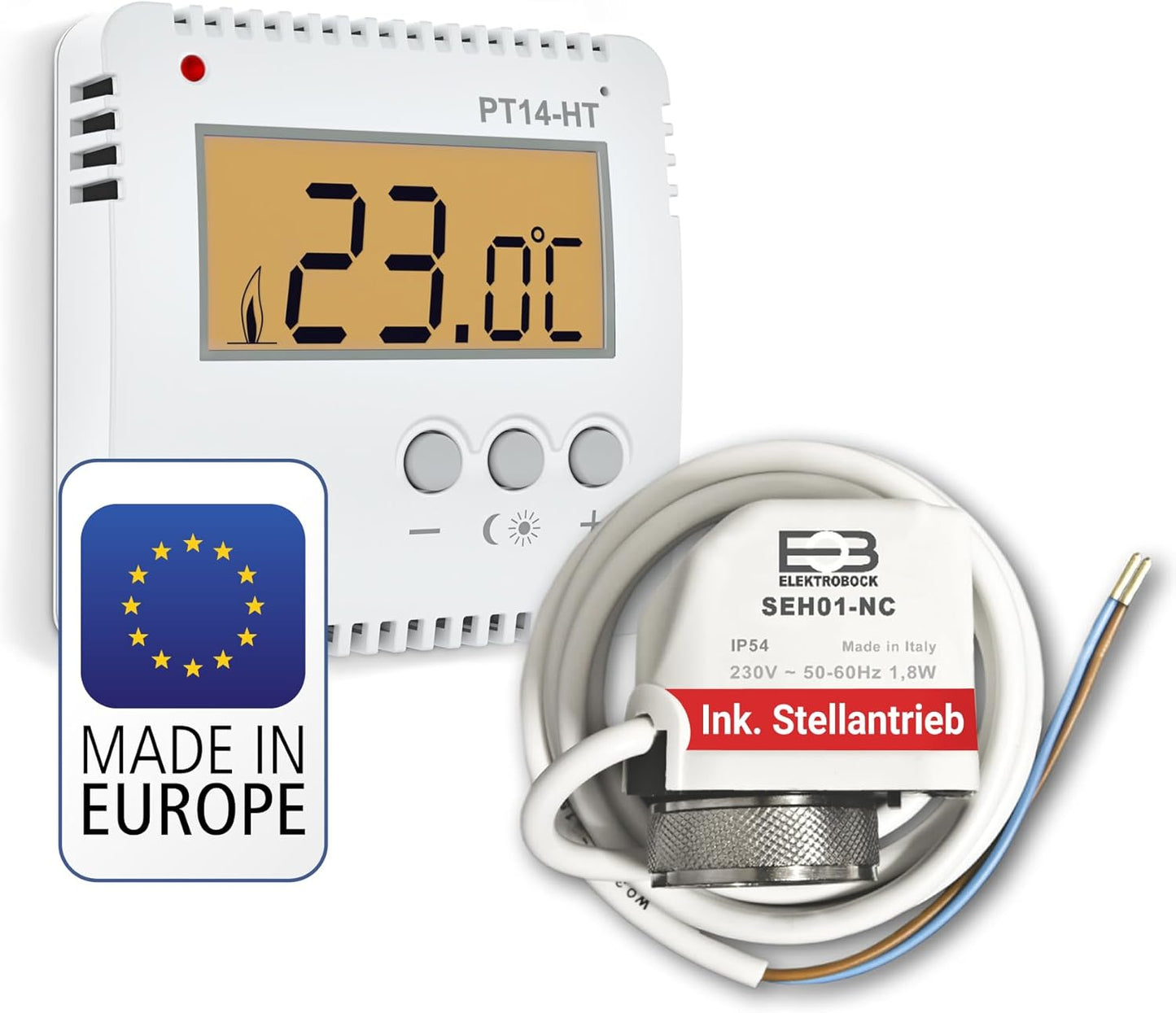 Raumthermostat PT14-HT-SEH und Stellantrieb SEH01-NC Set