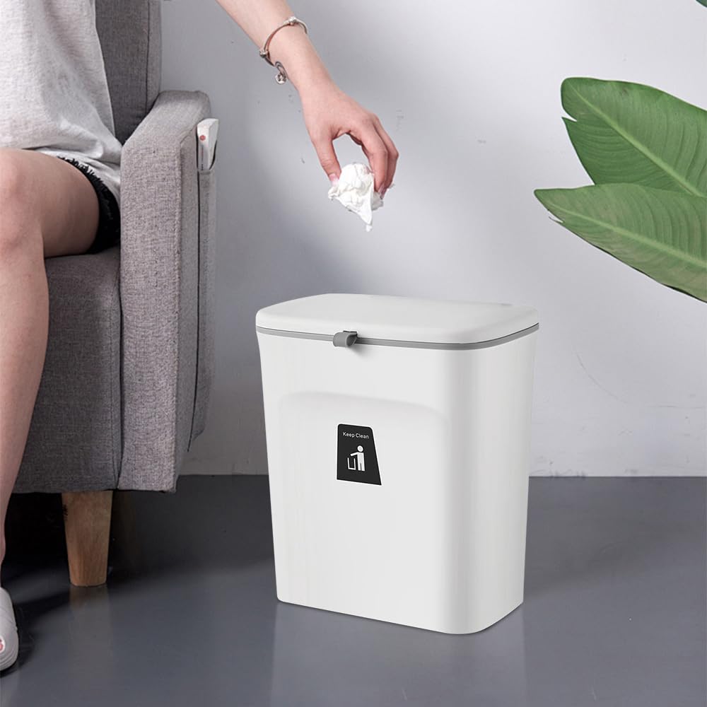 Mülleimer zum Aufhängen, 29,5 X 16 X 26 Cm – Weiss – 1 Stück