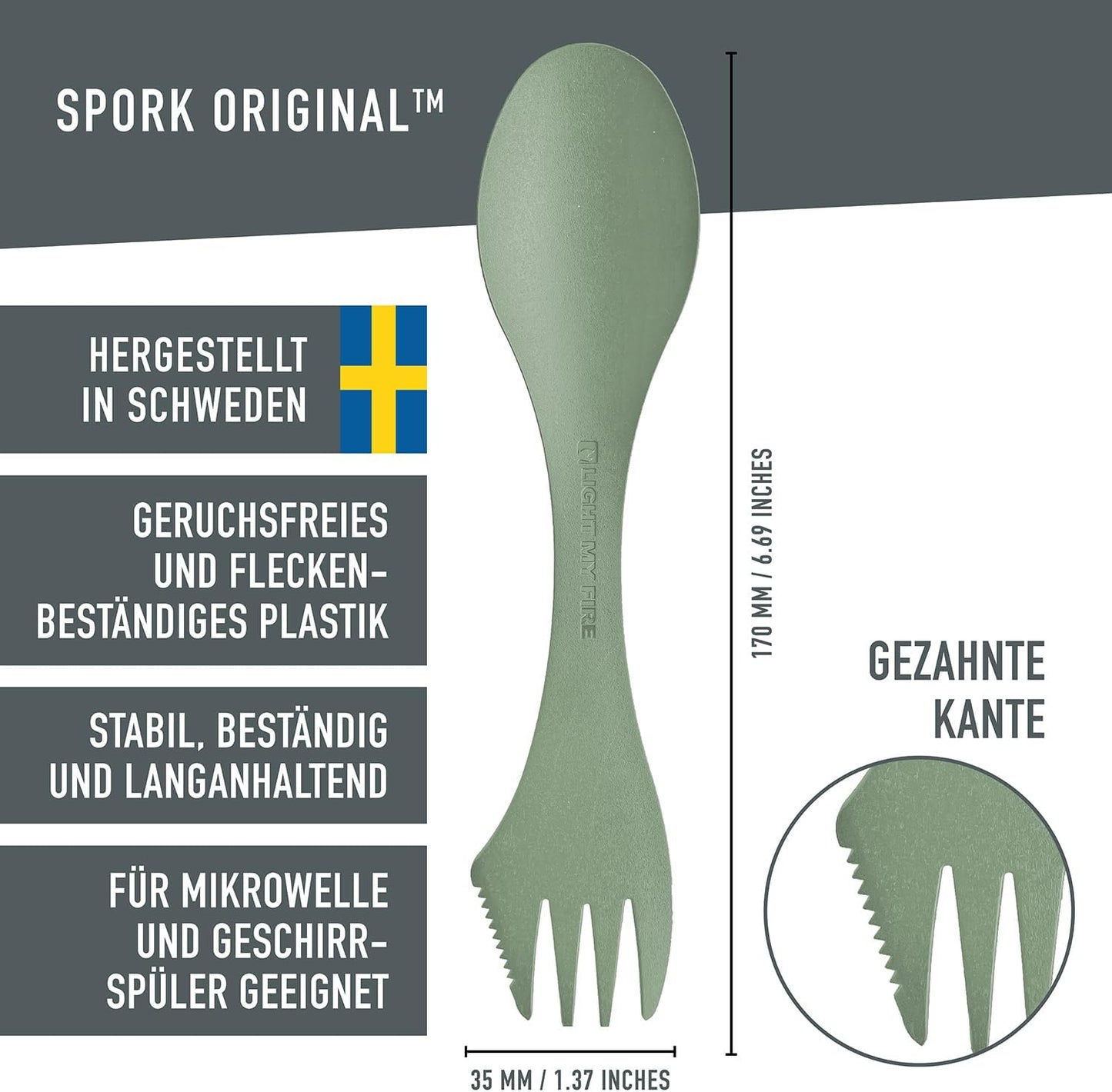 3-in-1 Campingbesteck Set (10 Stück), 10er-Pack Mehrfarbig