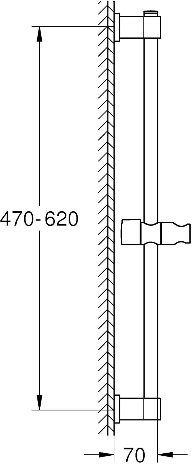 Vitalio Duschstange, 60cm, 60cm Brausestange