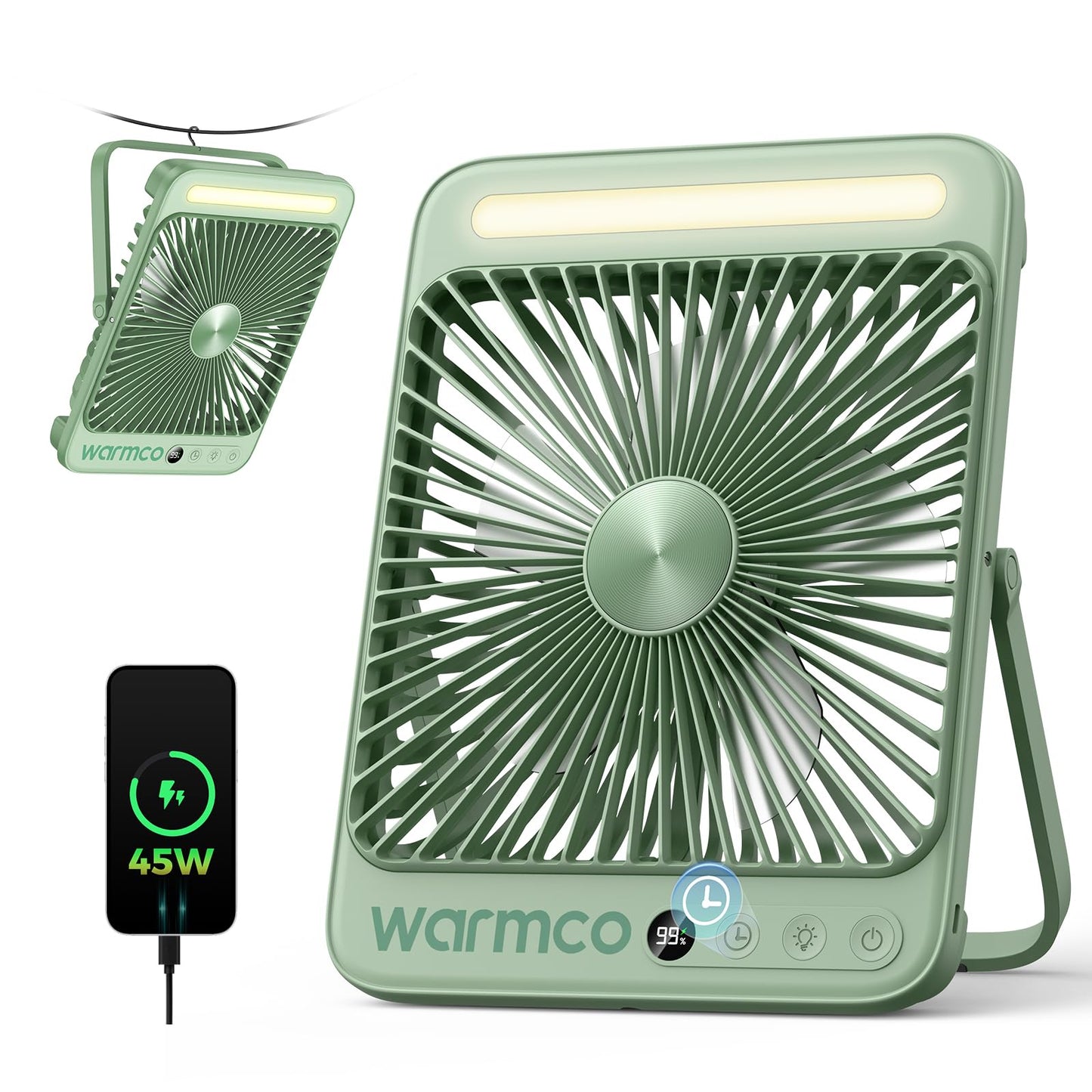 Camping-Ventilator, Grün 45W