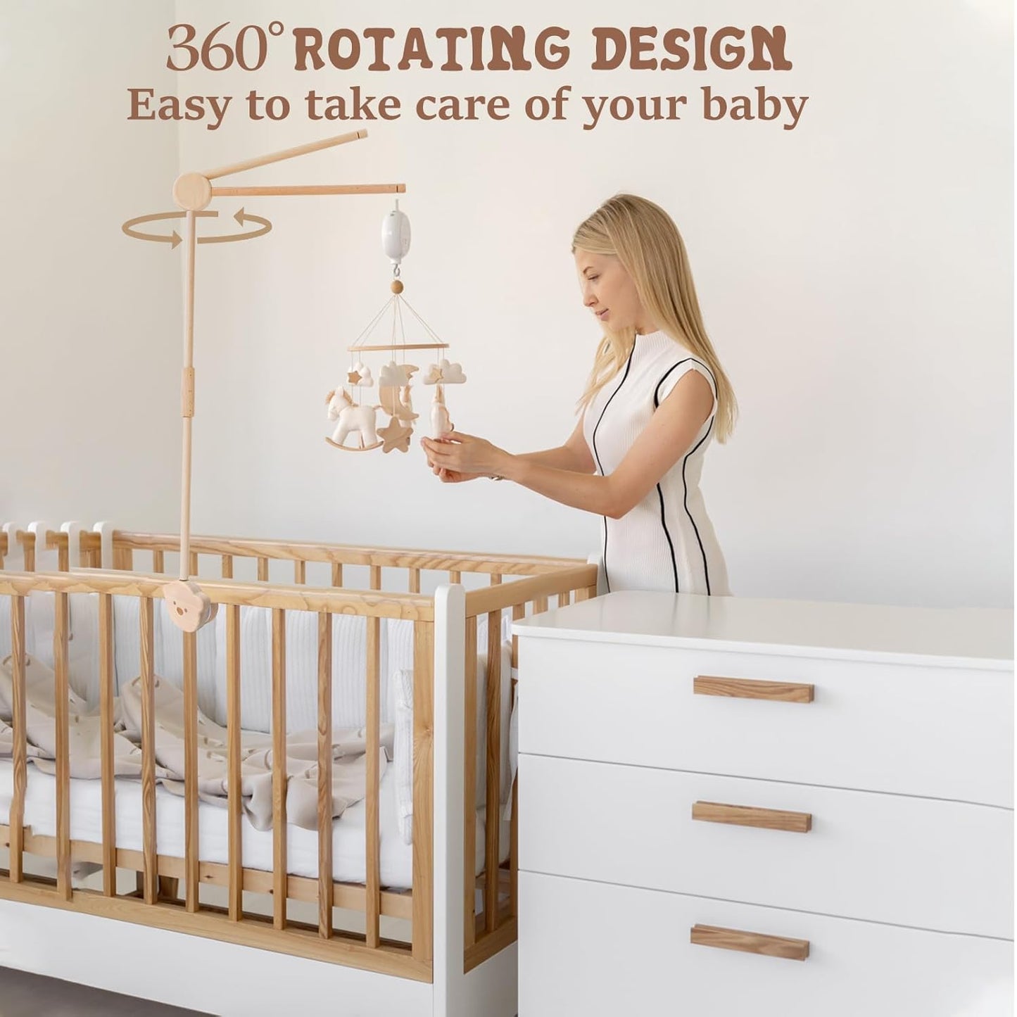 Mobile Halterung für Babybett in Bärenform