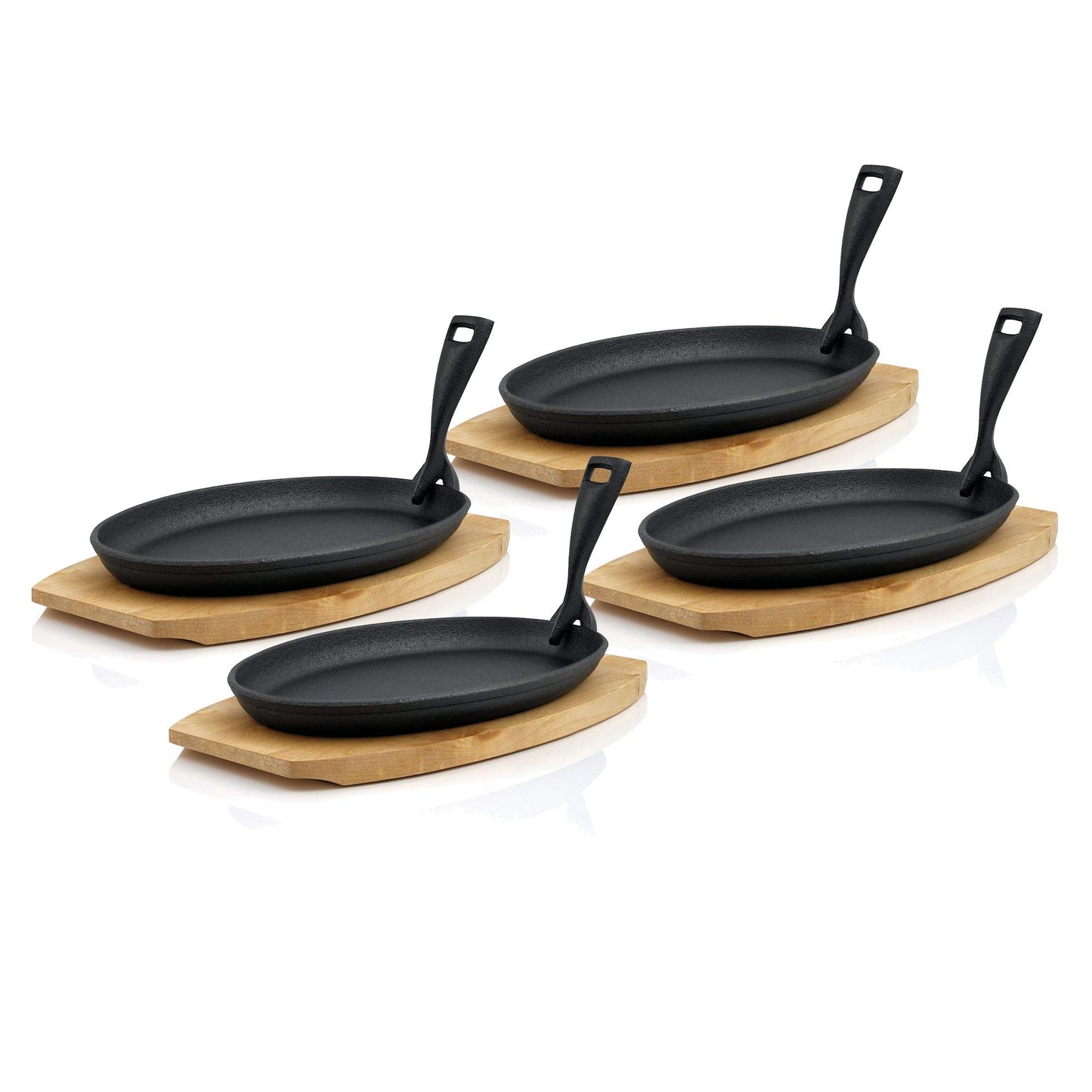 Gusseisen Servierpfännchen-Set, 4 Gusseisen
