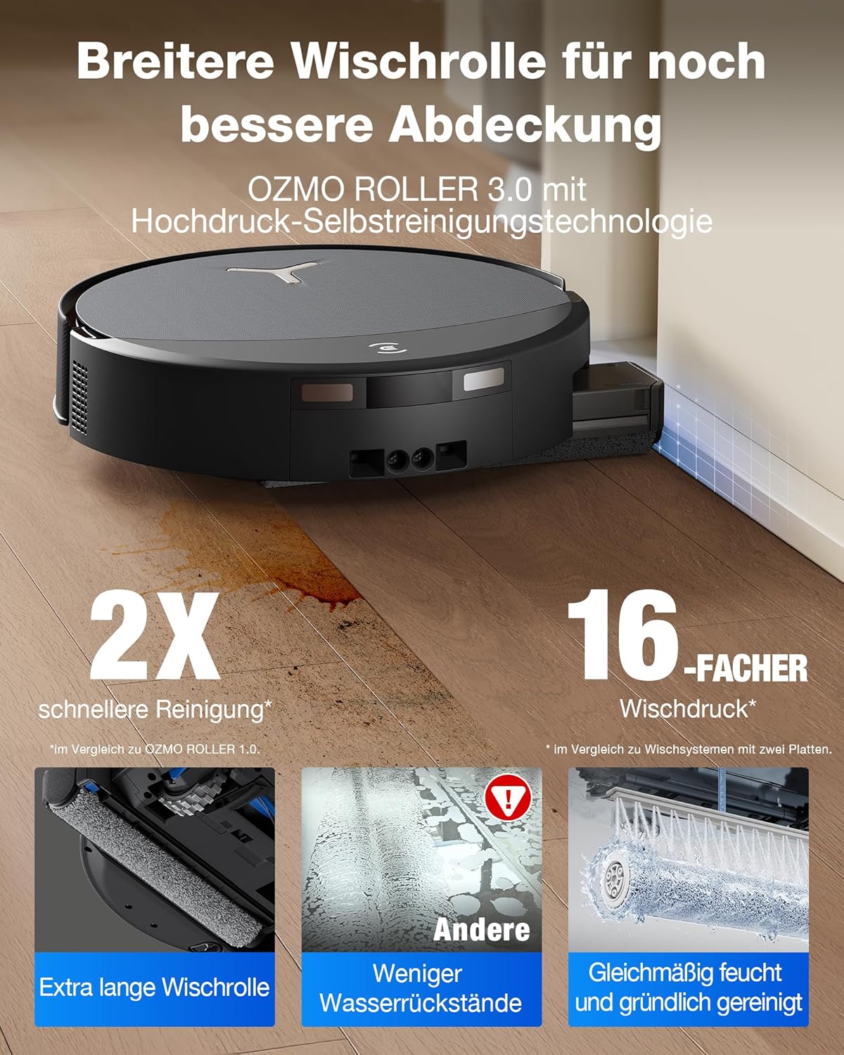 DEEBOT T90 PRO Staubsaugerroboter mit Wischfunktion, Schwarz