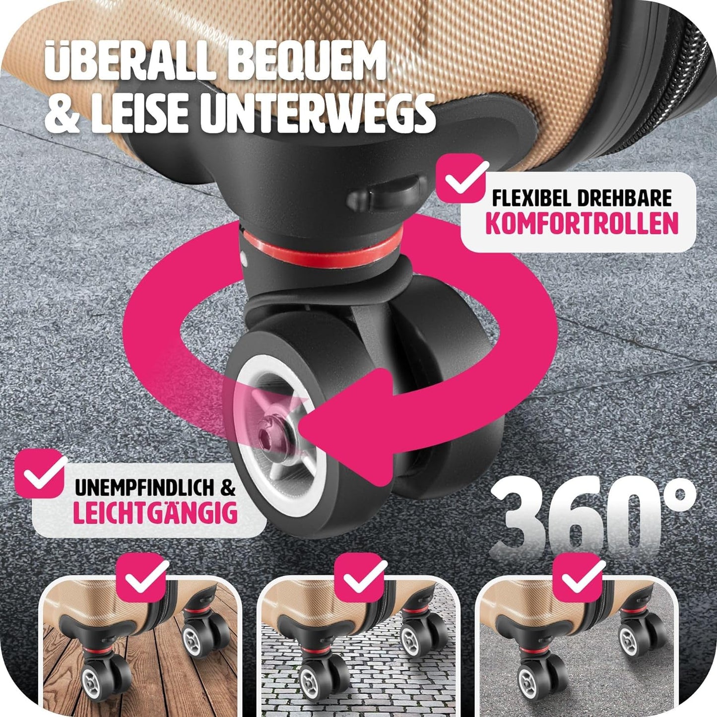800518 - Reisekofferset 3-teilig, Champagner