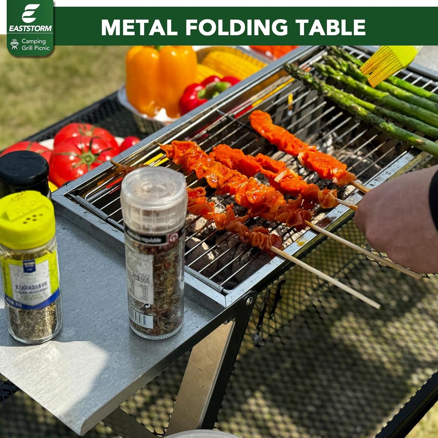 Klappbarer Campingtisch, Schwarz 60 x 40 cm