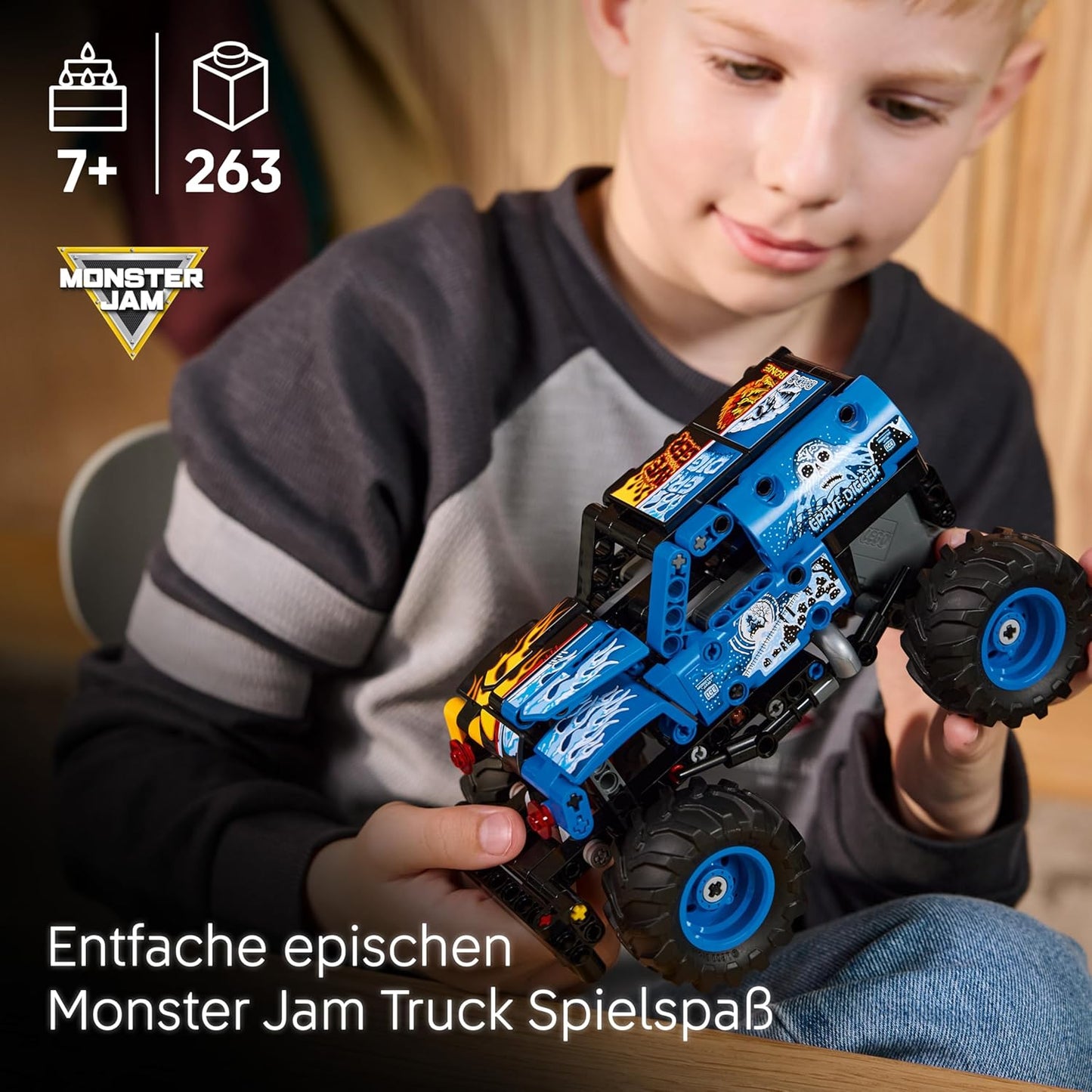 Monster Jam Grave Digger Feuer und Eis