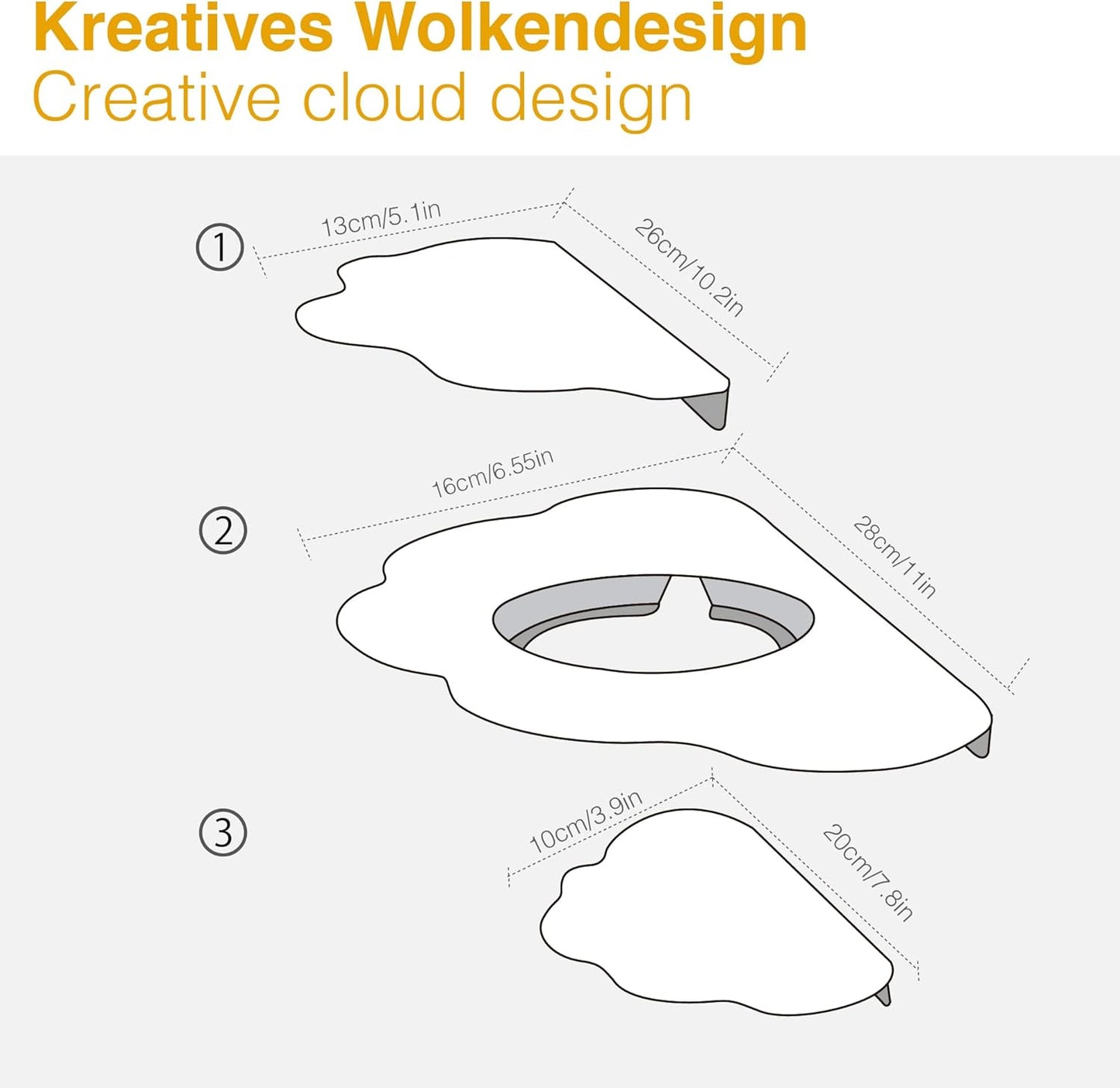 Magnetisches Tonie-Regal für bis zu 70 Figuren, Wolkenform