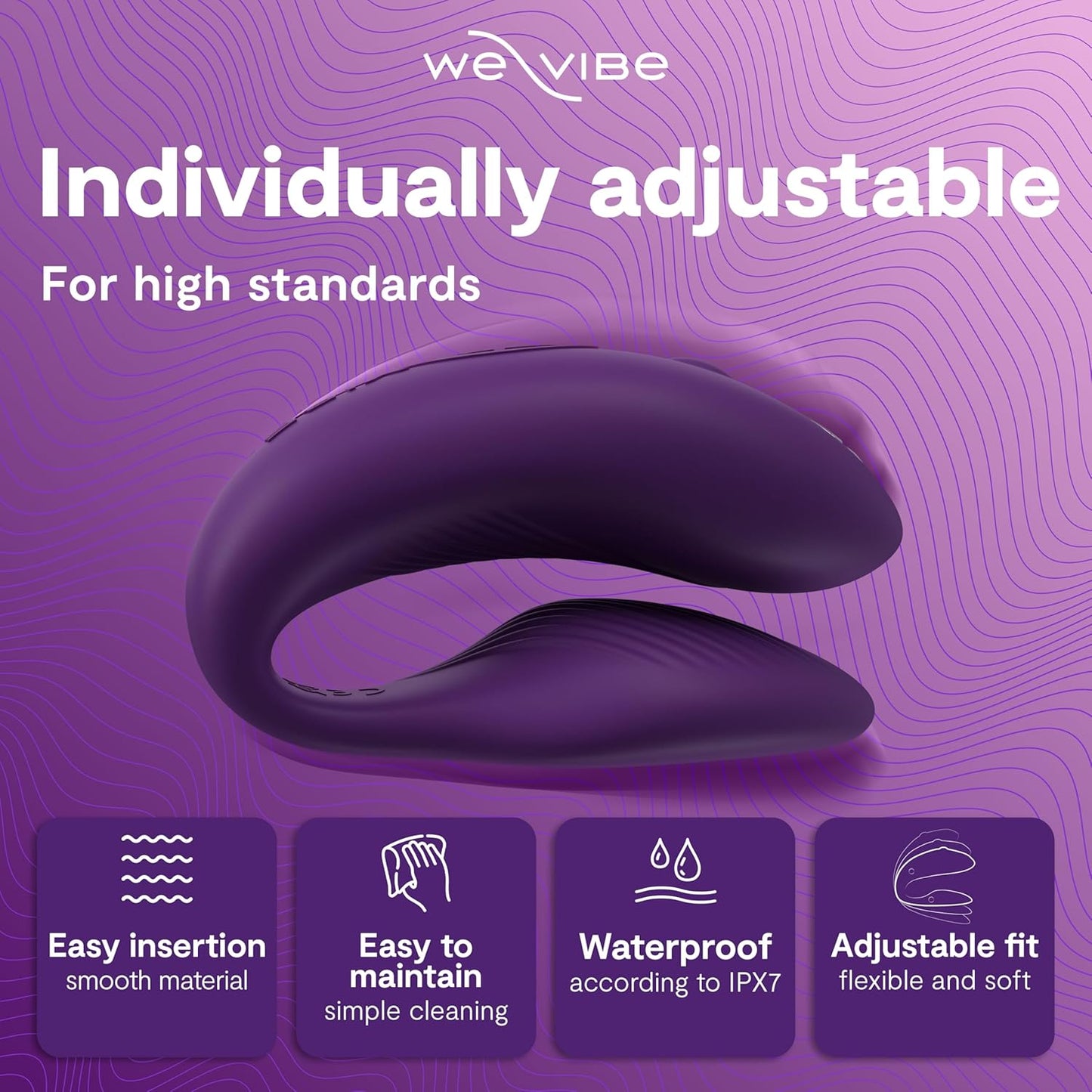 Paarvibrator Chorus mit App-Steuerung, Lila