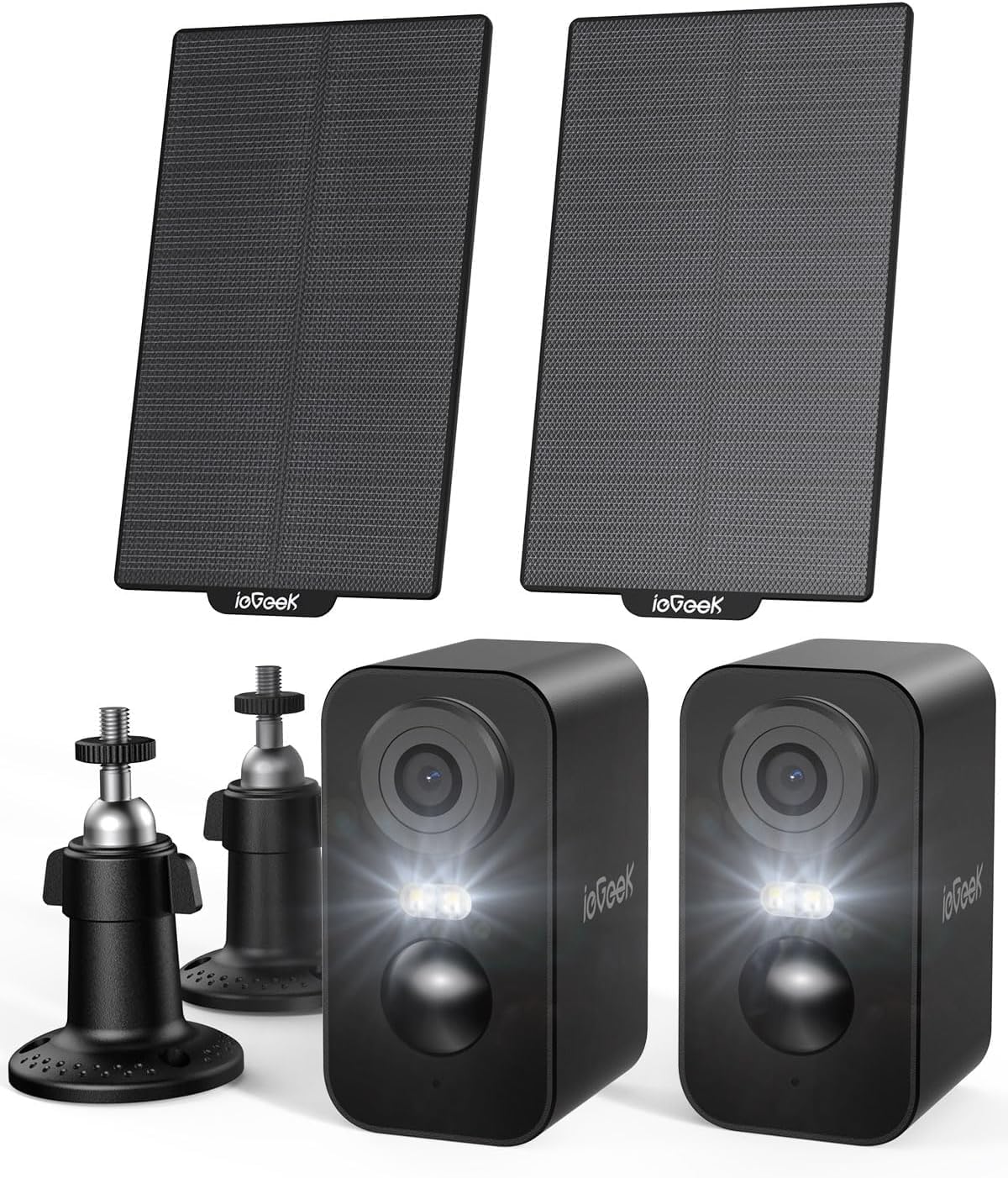2K Überwachungskamera mit Solarplatten (2 Stück), 2k-solar-schwarz-2pcs
