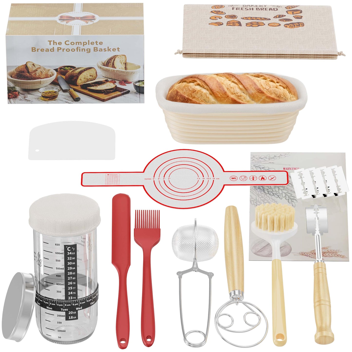 11-teiliges Sauerteig-Starter-Set, 11-teiliges Brotstarter-Set