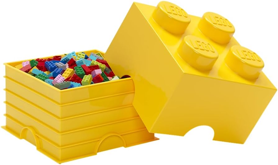 Lego Aufbewahrungsstein, 4 Noppen, stapelbar, Bright Yellow
