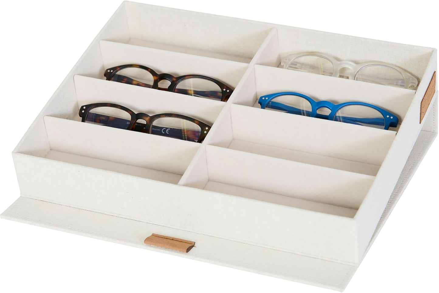 Brillenbox für 8 Sonnenbrillen, Beige