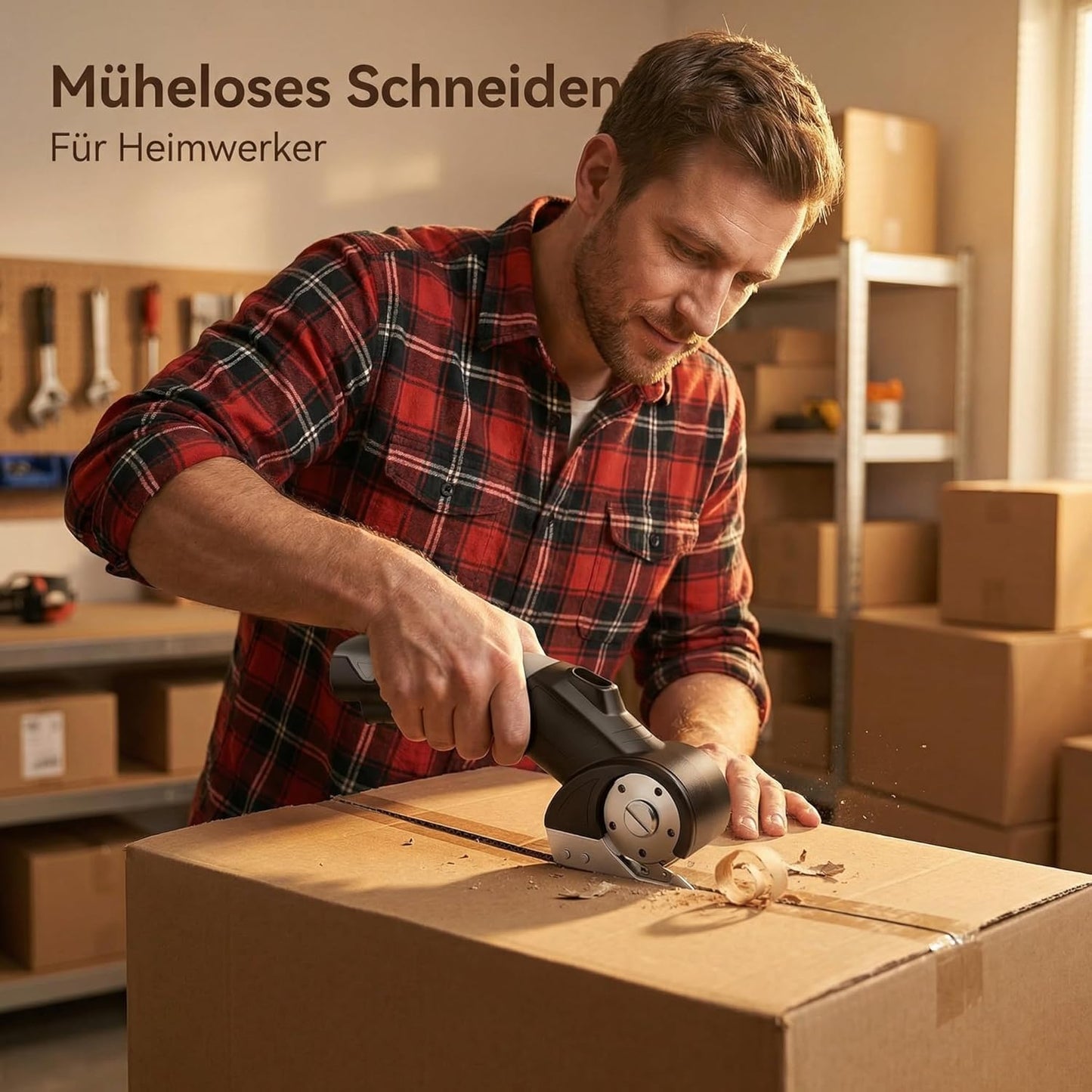 Elektrische Schere mit Sicherheitsschloss & LED-Licht