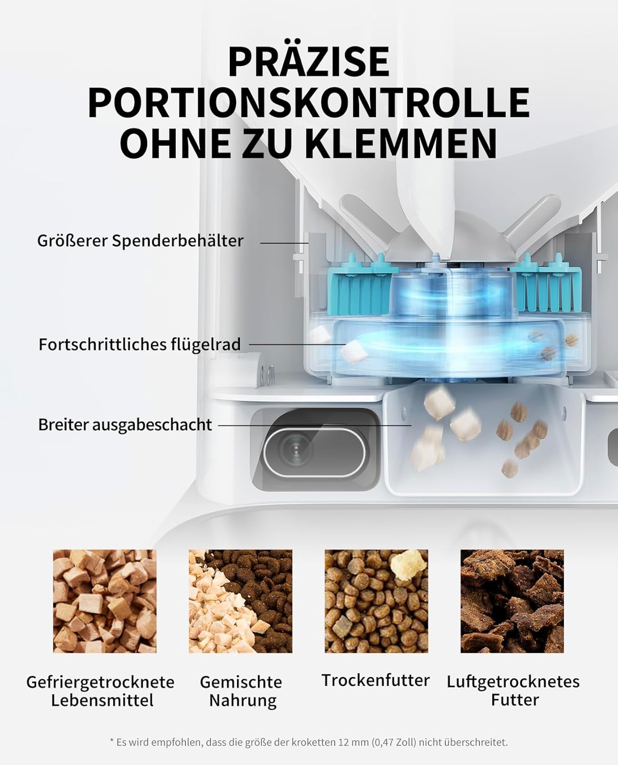 Futterautomat mit Kamera für Katzen & Hunde, 2 Näpfe Mit Kamera