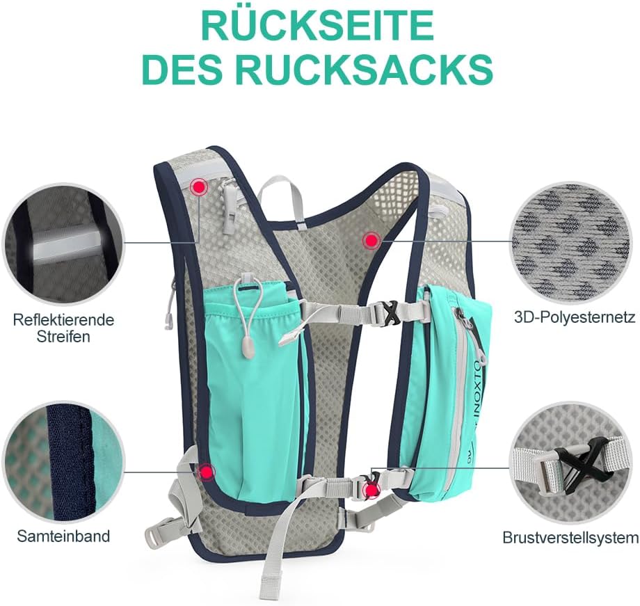 Trinkrucksack mit 1.5l Wasserblase, Hellgrün Standard