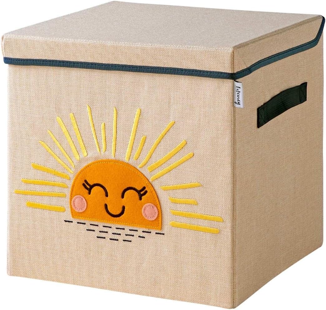 Aufbewahrungsbox mit Deckel und Sonnenmotiv, Sonne