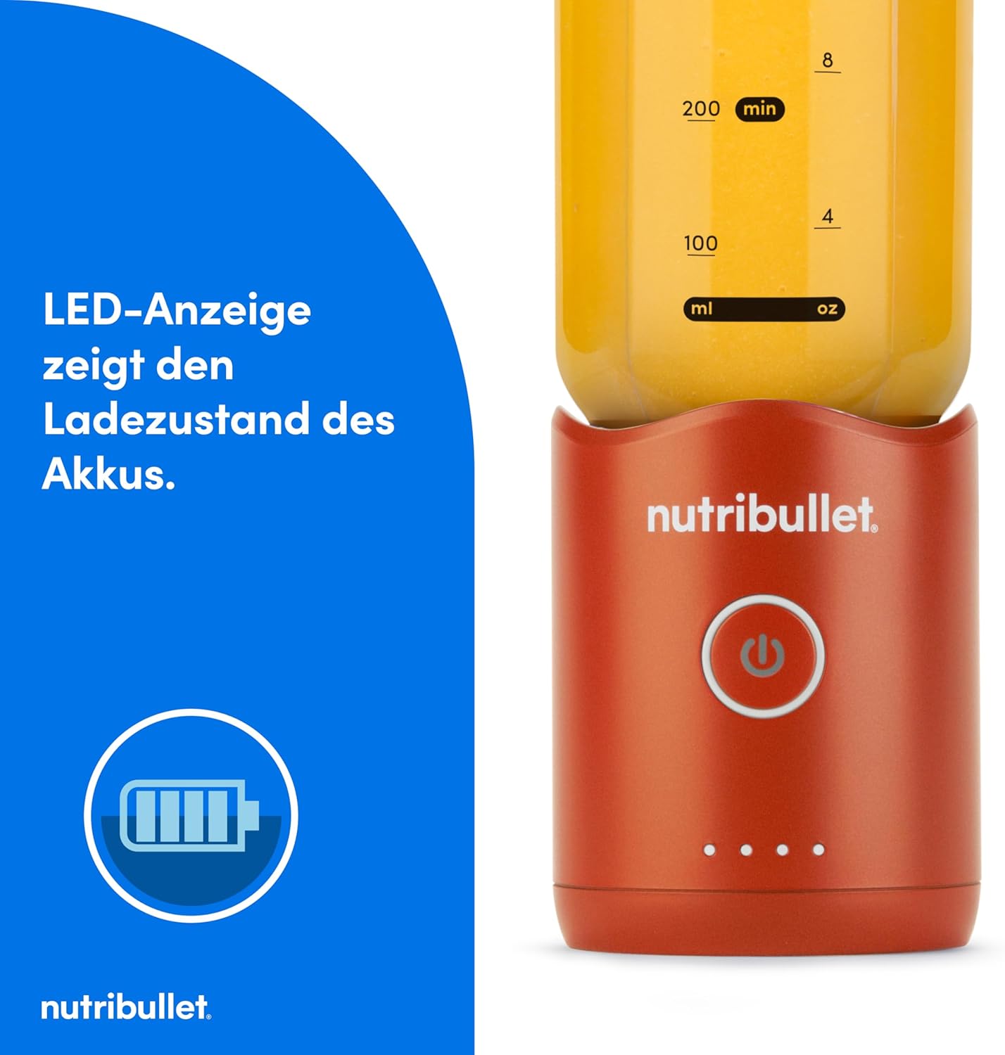 Mini-Standmixer Flex NBP013OR mit Trageschlaufe & USB-C