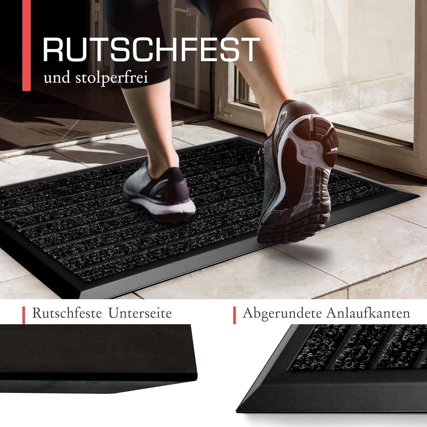 Rutschfeste Fussmatte AluGant, 50x80 cm, Anthrazit