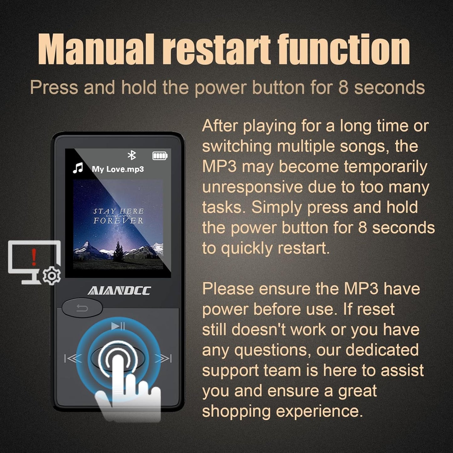 MP3-Player mit HiFi-Sound & Bluetooth 5.3, Schwarz