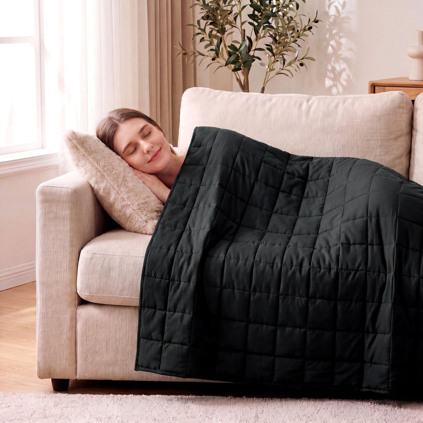 Gewichtsdecke 8kg mit 7-Schicht-System, Schwarz, 8 Kg