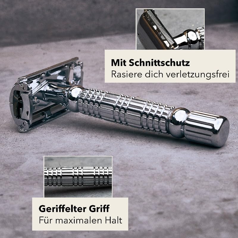 Shower & Shave Essential Set für Herren, Silber / Café