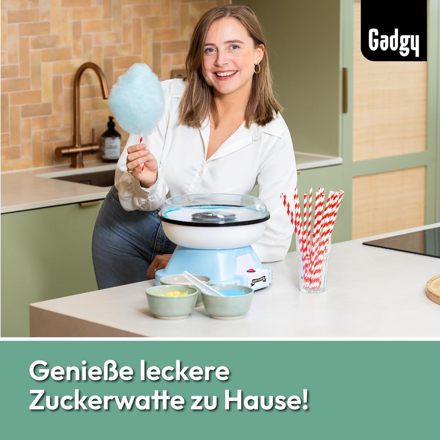 Zuckerwattemaschine für Zuhause, Blau