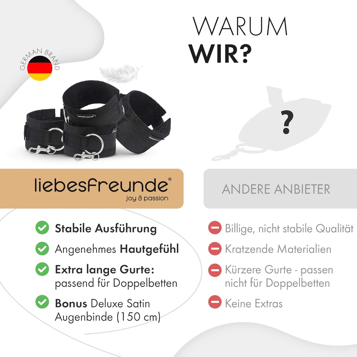 Bondage Bettfesseln-Set mit Augenbinde