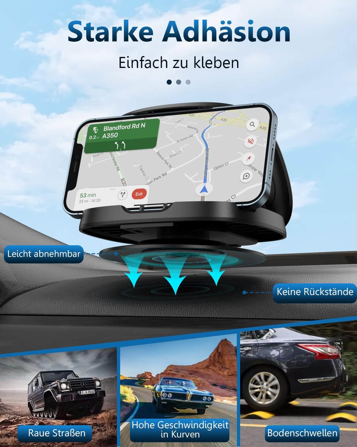 Handyhalterung, Klassisch Schwarz