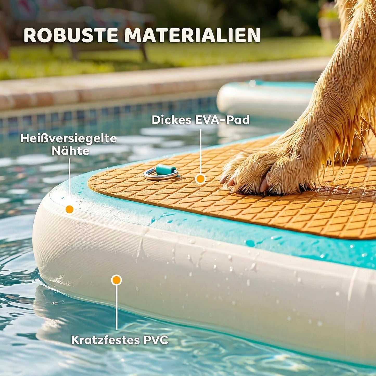 Aufblasbare Hunde-Wasserrampe