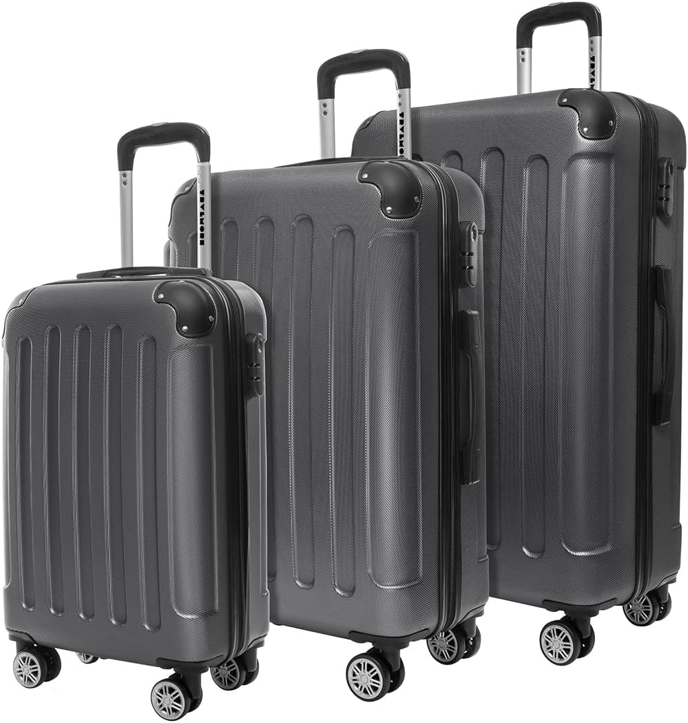 3-teiliges Kofferset, Kofferset 3 teilig Grau
