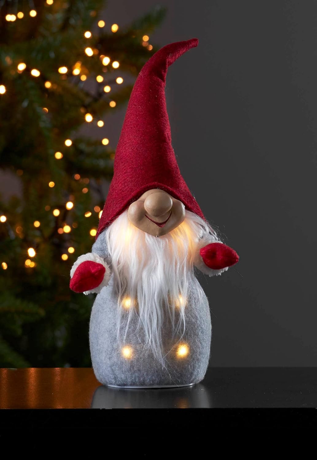 LED Weihnachtsdeko Wichtel, Rot 40 cm Wichtel