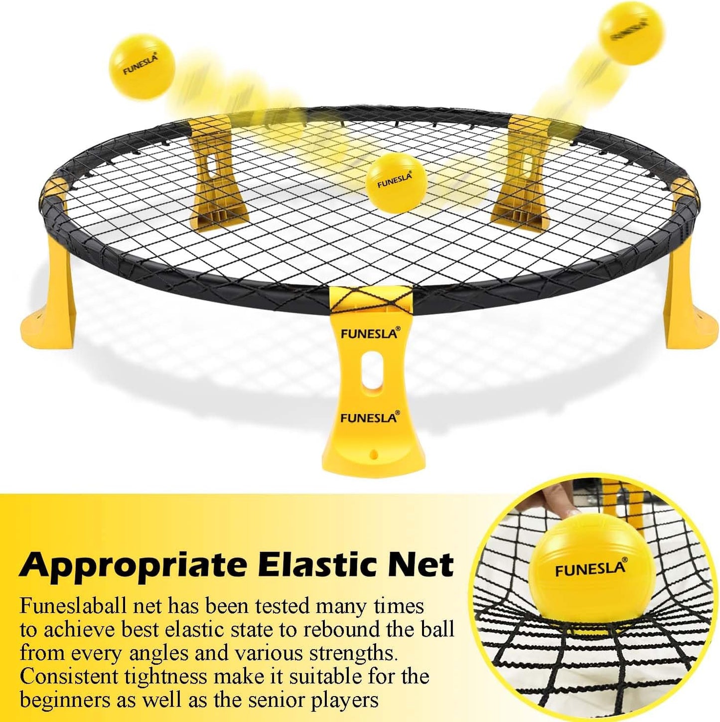 Outdoor Roundnet Spieleset mit Netz und Bällen