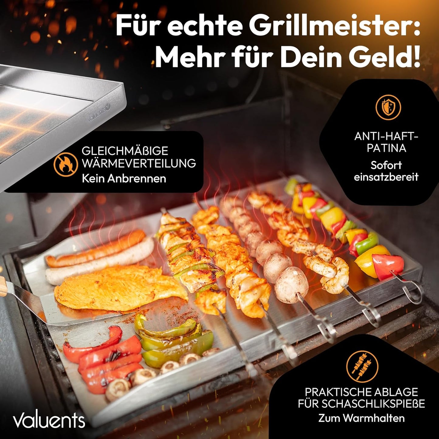 Plancha Grill Platte, 44,5 x 26 cm