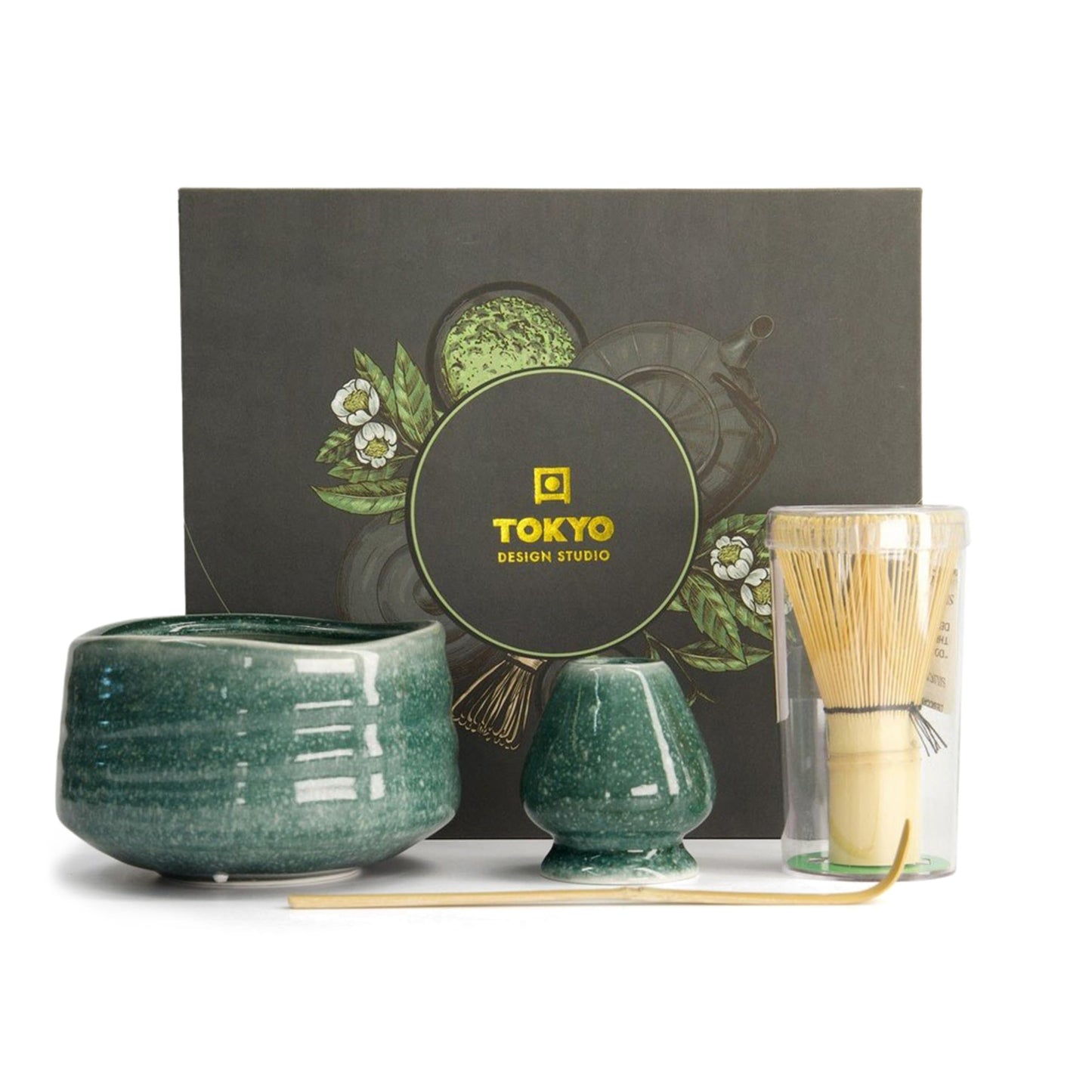 4-teiliges Matcha-Set für Teezeremonien, Türkisgrün