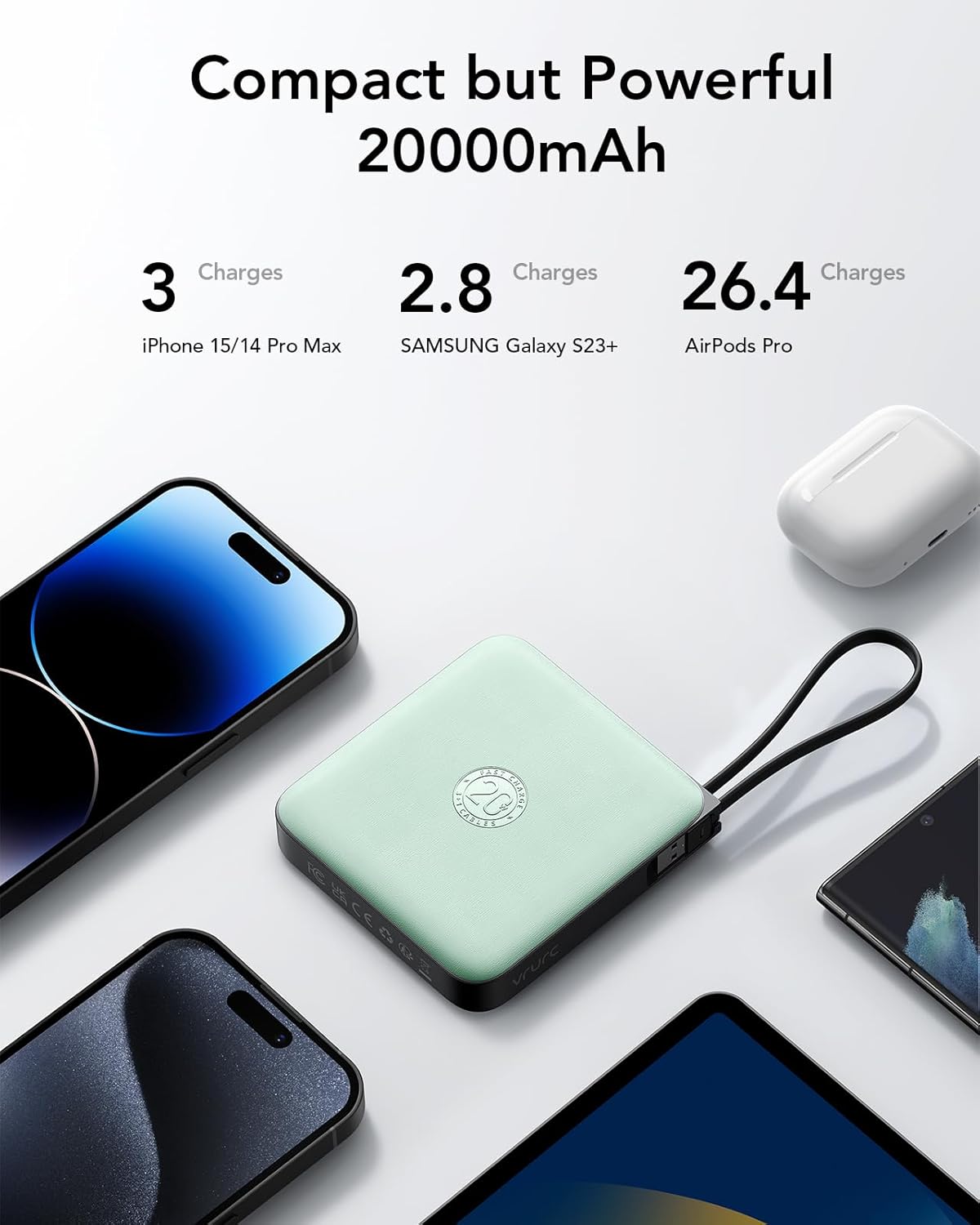 Powerbank mit Schnellladefunktion, Grün