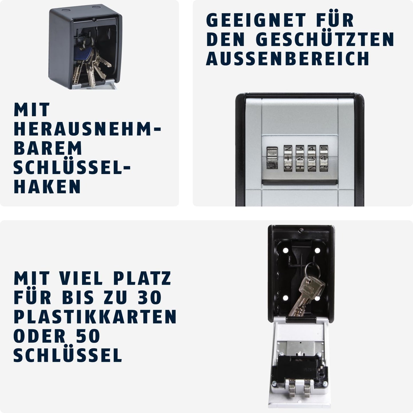 KeyGarage 787 BIG Wand-Schlüsselbox für bis zu 50 Schlüssel, Big