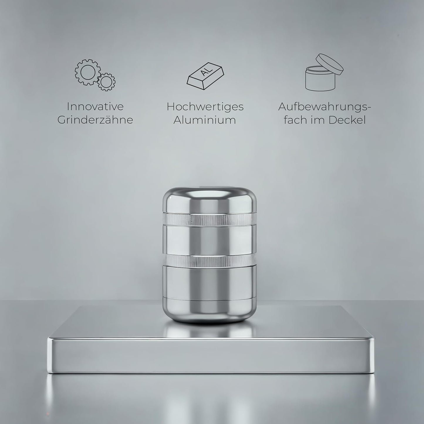 5-teiliges Kräutermühlen-Set, Silber