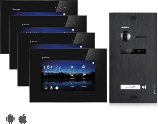 EVO Video Türsprechanlage, 4 Monitore Mit App