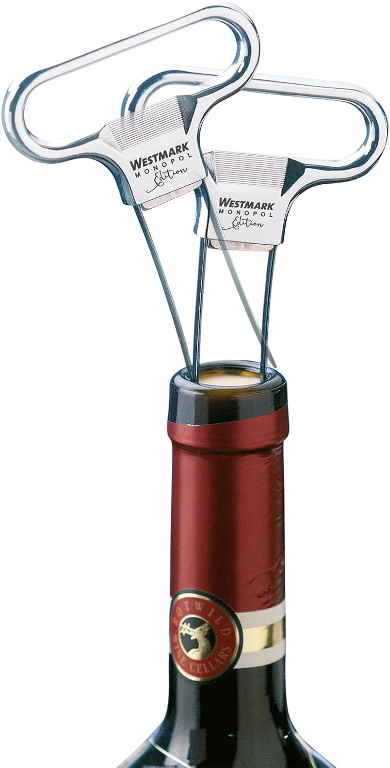 Ent- und Verkorker mit Weinausgiesser-Set Monopol Edition, Verchromt Ent- und Verkorker + 5 Weinausgiesser
