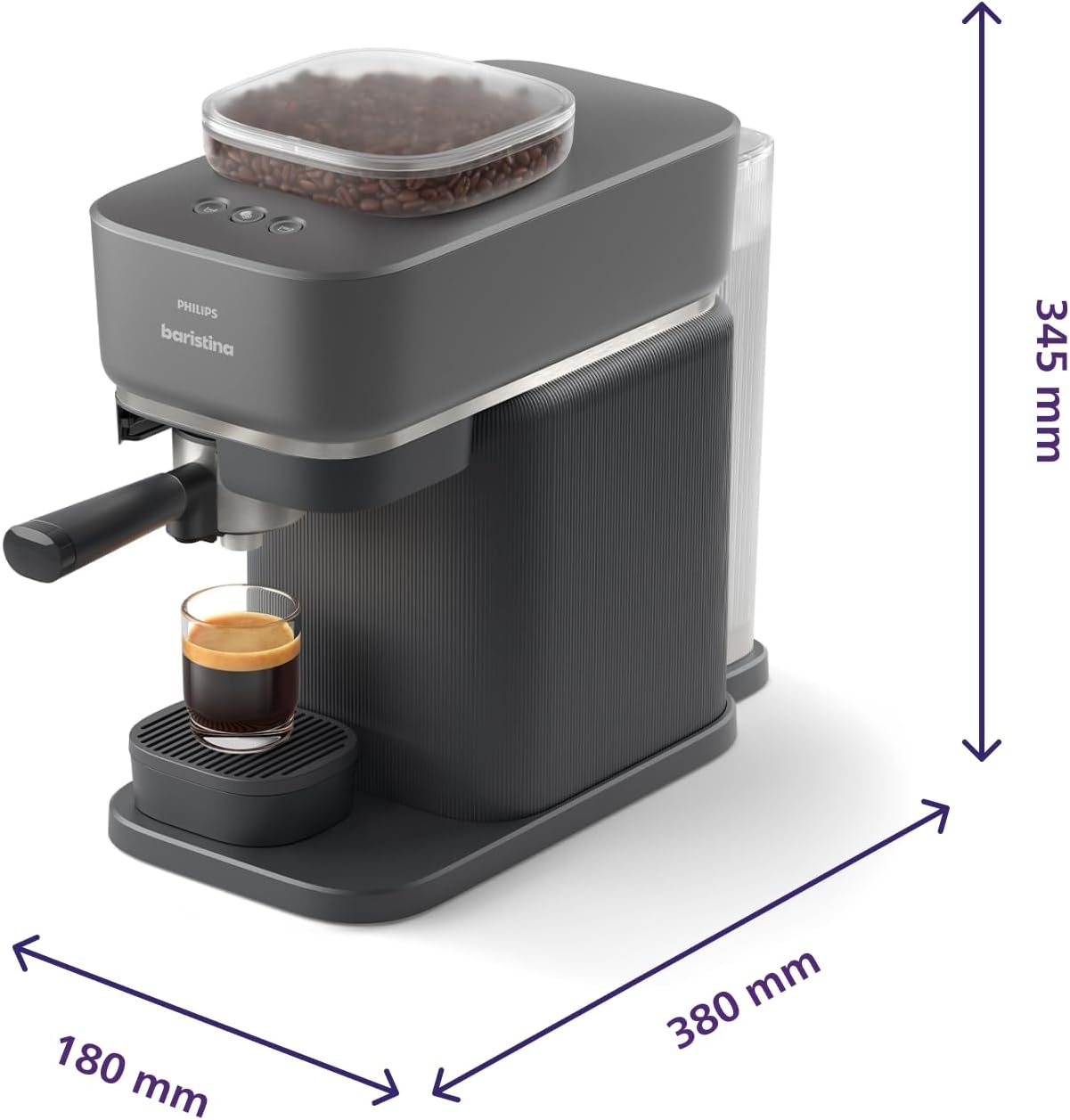 Baristina Espressomaschine BAR305/60 mit Mahlwerk & Siebträger
