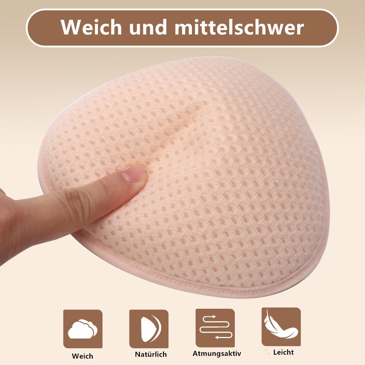 Brustprothese für Mastektomie, Schwimmgeeignet, 90g, L-90G